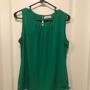 Calvin Klein Pleat Neck Blouse Green Large